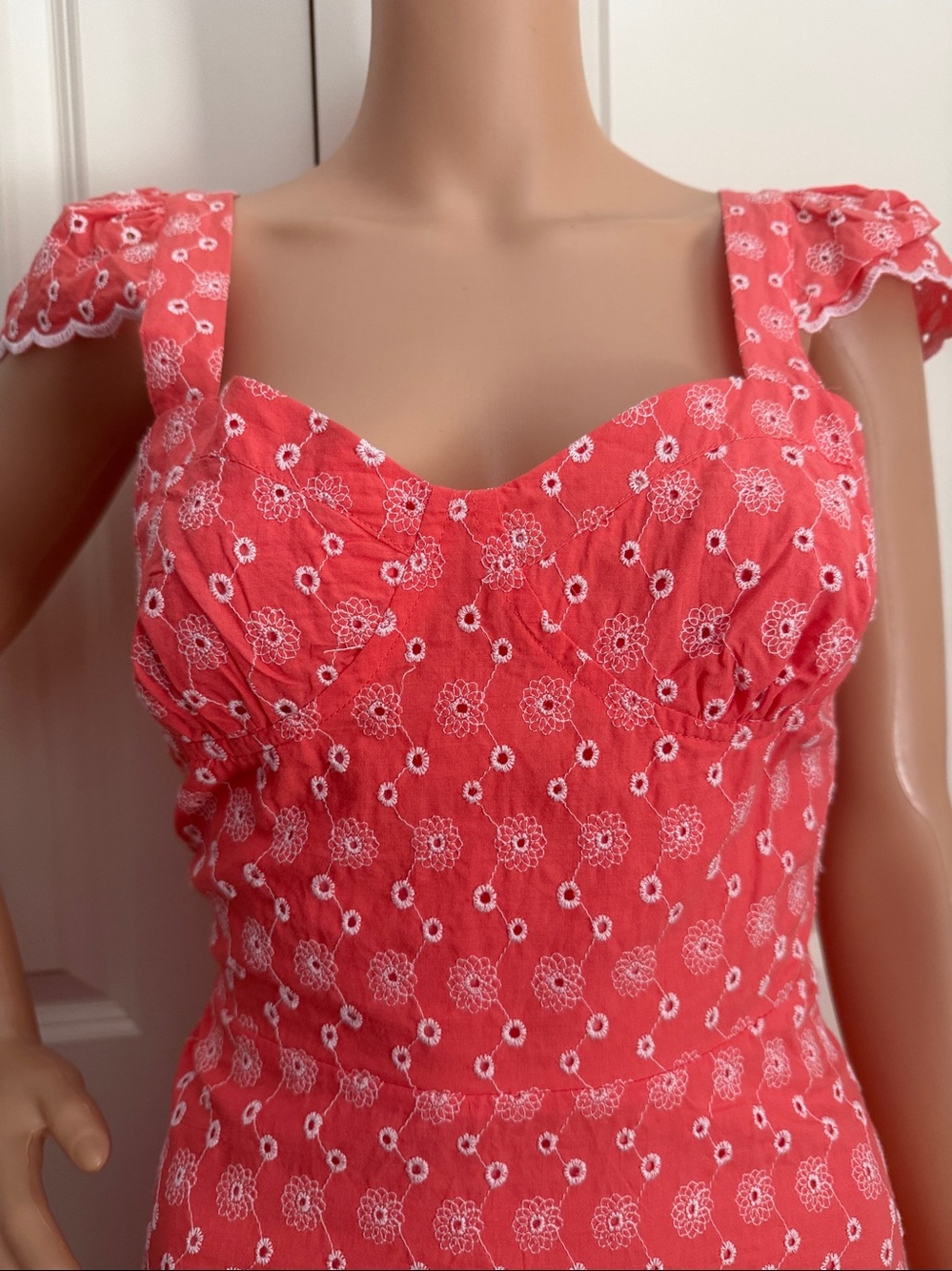 New Betsey Johnson DITSY EYELET BUSTIER MINI DRESS PINK - Picture 11 of 12